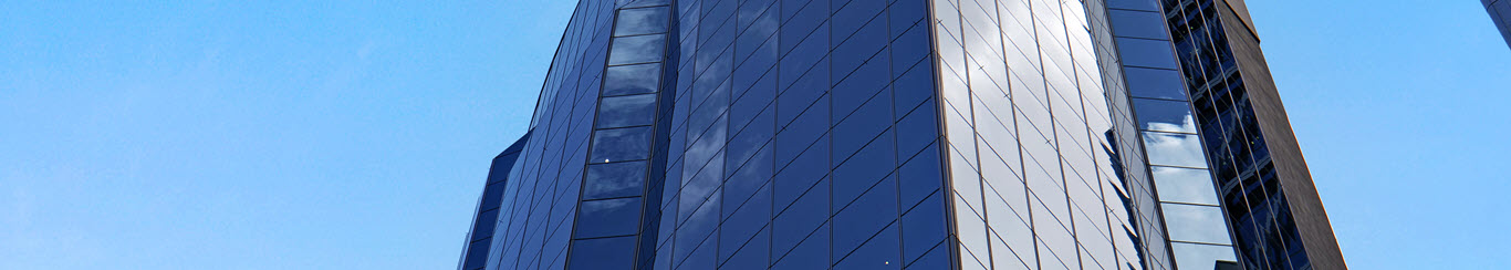 Close up photo of the One William tower